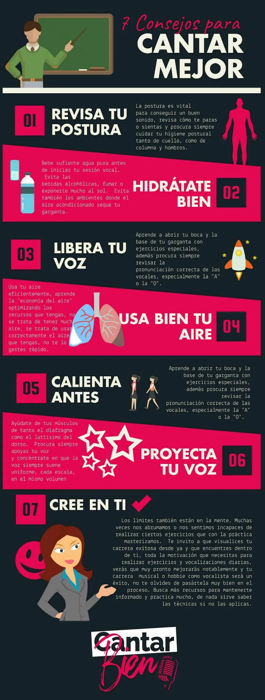 Los 7 consejos para cantar mejor, en resumen